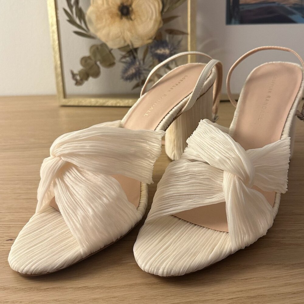 NWOT Loeffler Randall Reed Pleated Twist Sandal